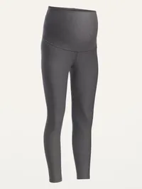 Maternity PowerSoft Postpartum Support 7/8 Leggings - Medium Gray Heather — view 4