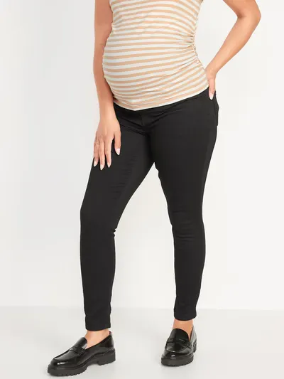 Maternity Premium Full Panel Rockstar Super Skinny Black Jeans - Black