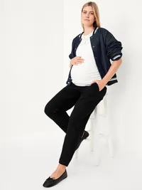 Maternity Rollover Waist Pulla Utility Pants - Black Jack — view 3