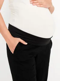 Maternity Rollover Waist Pulla Utility Pants - Black Jack — view 5