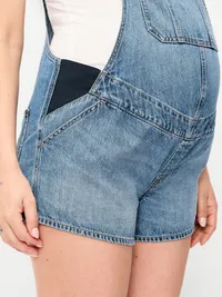 Maternity Side-Panel Jean Shortalls - Melvyn — view 5