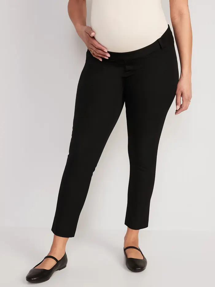 Maternity Side-Panel Pixie Ankle Pants - Black Jack