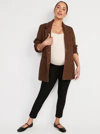 Maternity Side-Panel Pixie Ankle Pants - Black Jack — view 3