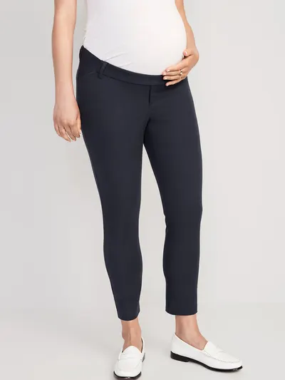 Maternity Side-Panel Pixie Ankle Pants - In the Navy