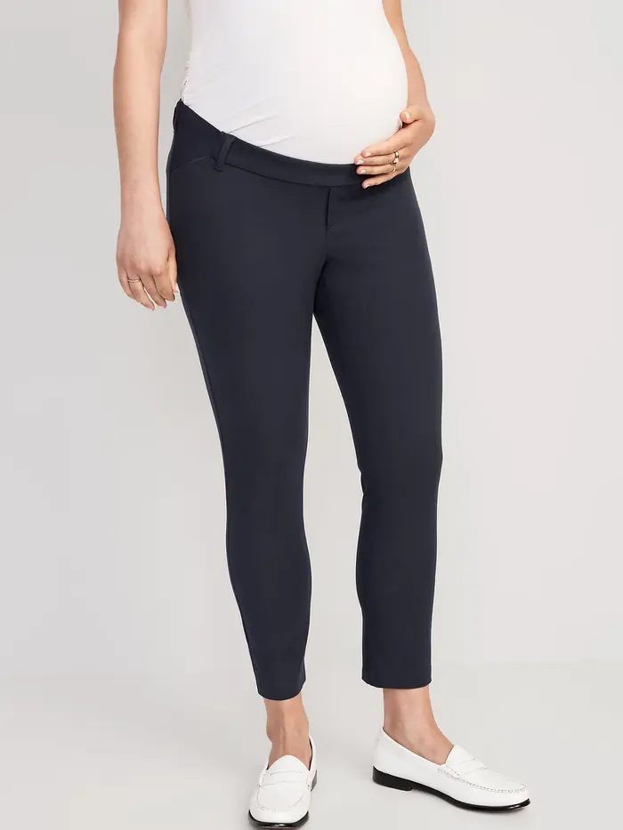 Maternity Side-Panel Pixie Ankle Pants - In the Navy