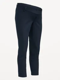 Maternity Side-Panel Pixie Ankle Pants - In the Navy — view 4