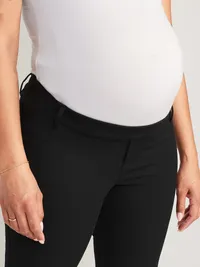 Maternity Side-Panel Pixie Straight Ankle Pants - Black Jack — view 4
