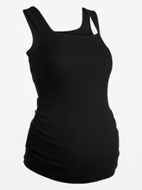 Maternity Square Neck Tank Top - Black Jack — view 2