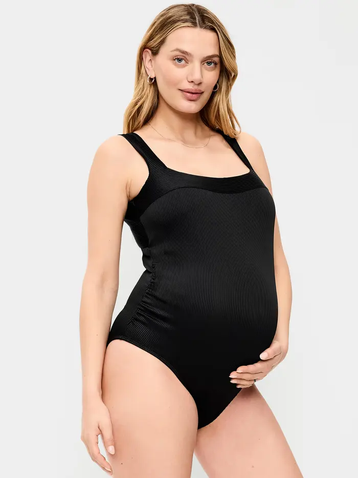 Maternity Structured One-Piece Swimsuit - Black Jack