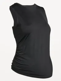 Maternity StudioSmooth Fitted Jersey Tank Top - Black Jack — view 4