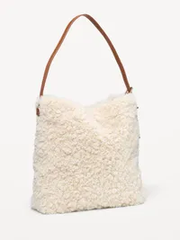 Medium Shearling Bucket Bag - Ivory — view 2
