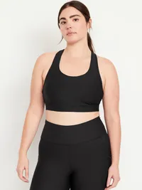 Medium Support PowerSoft Racerback Sports Bra - Black Jack — view 5