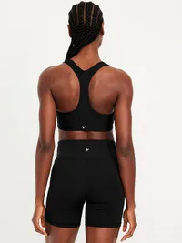 Medium Support PowerSoft Racerback Sports Bra - Black Jack — view 2