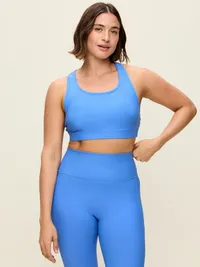 Medium Support PowerSoft Racerback Sports Bra - Cloisonne — view 4