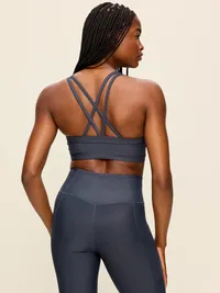 Medium Support PowerSoft Sports Bra - Dusk Navy — view 2