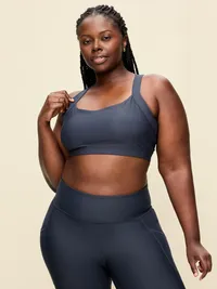 Medium Support PowerSoft Sports Bra - Dusk Navy — view 4