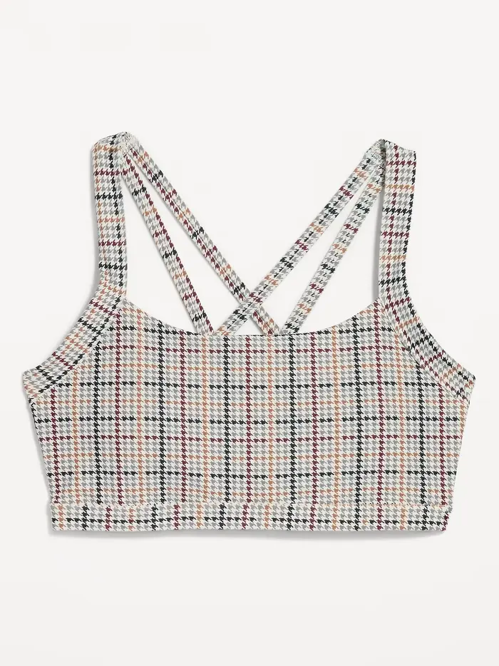 Medium Support PowerSoft Sports Bra - Houndstooth