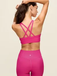 Medium Support PowerSoft Sports Bra - Red Berry — view 2