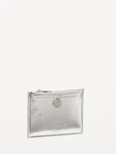 Metallic Card Holder - Silver