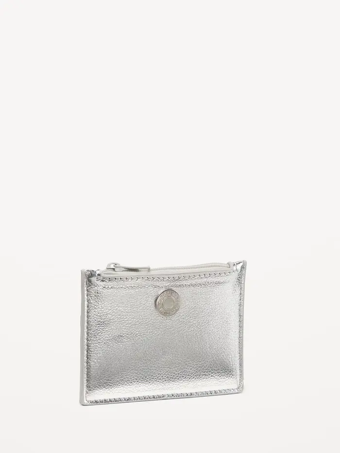 Metallic Card Holder - Silver