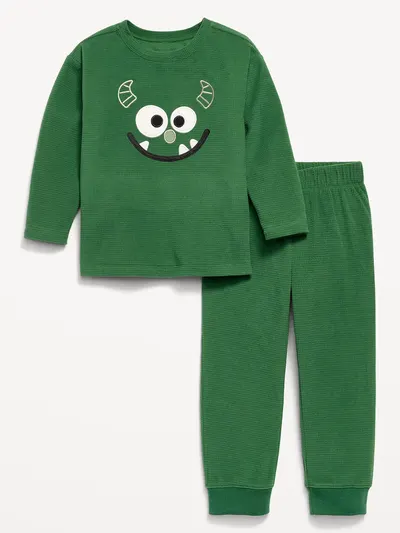Microfleece Pajama Set for Toddler Boys - Monster
