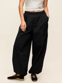 Mid-Rise Adjustable Active Woven Utility Pants - Black Jack — view 5