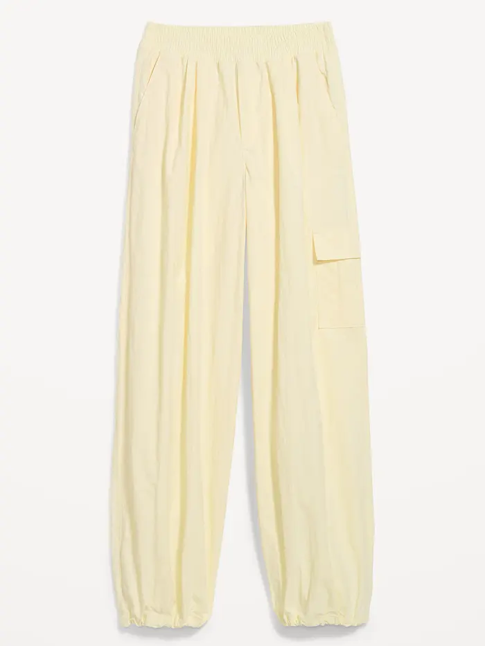 Mid-Rise Adjustable Active Woven Utility Pants - PARCHMENT