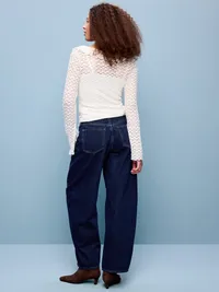Mid-Rise Arc Barrel Jeans - Rinse — view 3