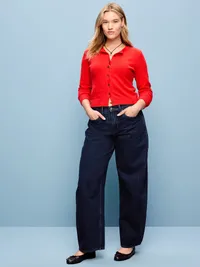 Mid-Rise Arc Barrel Jeans - Rinse — view 5