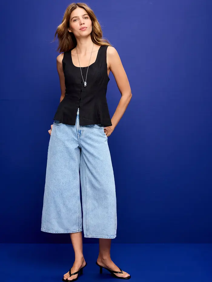 Mid-Rise Baggy Culottes - Amelia