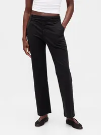 Mid Rise Khakis - Black — view 2