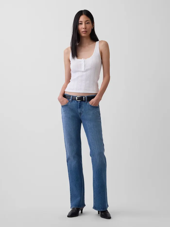 Mid Rise Relaxed Boot Jeans - Medium wash
