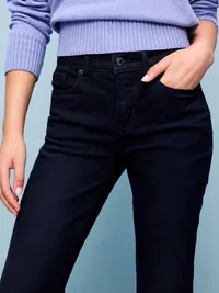 Mid-Rise Straight Leg Jeans - Blue Black — view 4