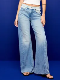 Mid-Rise Twisted-Seam Flare Jeans - Darlene — view 2