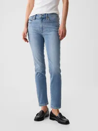 Mid Rise Vintage Slim Split-Hem Jeans - Medium wash — view 2