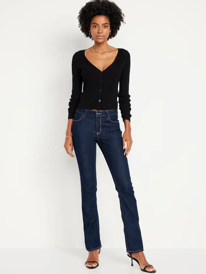 Mid-Rise Wow Boot-Cut Jeans - Dark Wash