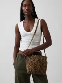 Mini Canvas Favorite Tote - Leopard brown print — view 2
