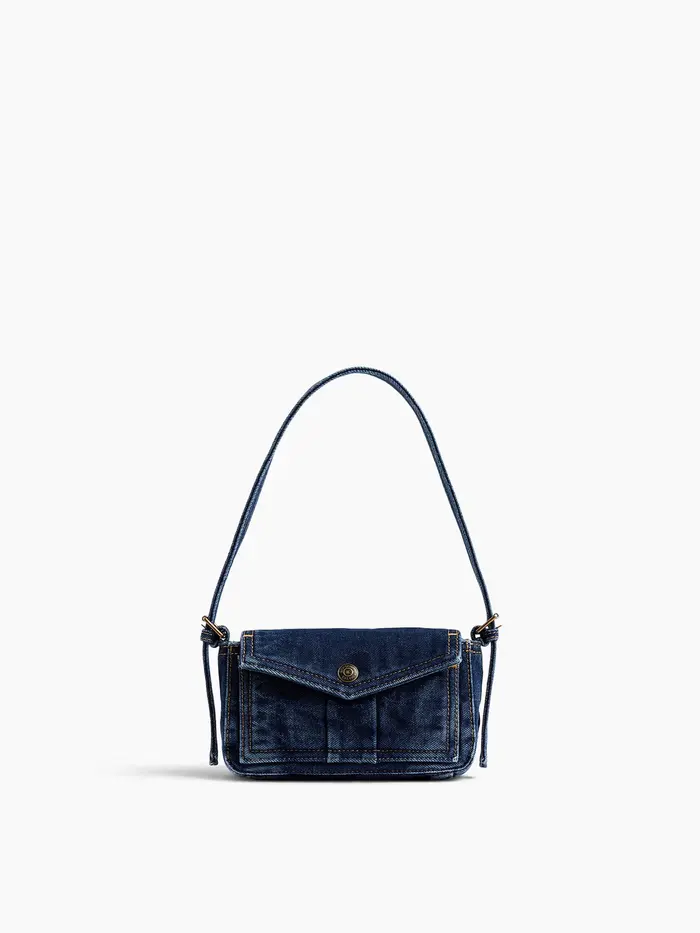 Mini Denim Envelope Bag - Dark wash