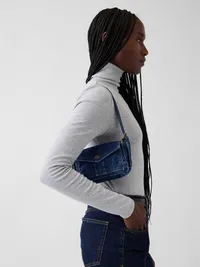 Mini Denim Envelope Bag - Dark wash — view 2