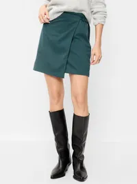 Mini Wrap Skirt - Blue Plaid — view 2