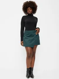 Mini Wrap Skirt - Blue Plaid — view 5