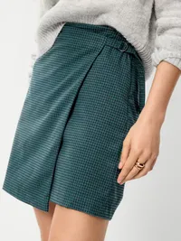 Mini Wrap Skirt - Blue Plaid — view 4