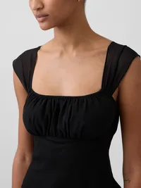 Mixed Media Crop Top - True black — view 4