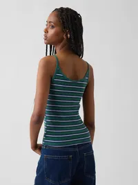 Modern Crop Cami - Green stripe — view 3