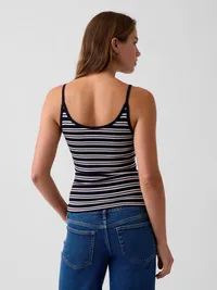 Modern Crop Cami - Navy blue stripe — view 3