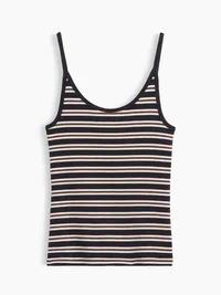 Modern Crop Cami - Navy blue stripe — view 5