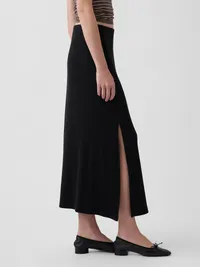 Modern Rib Easy Maxi Skirt - True black — view 3