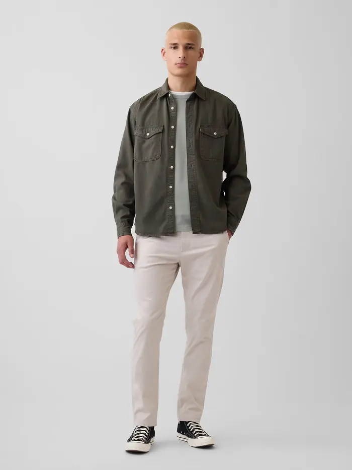 Modern Slim Khakis - Sandstone beige