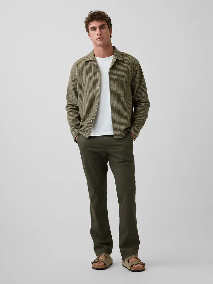 Modern Straight Khakis - Bamboo green