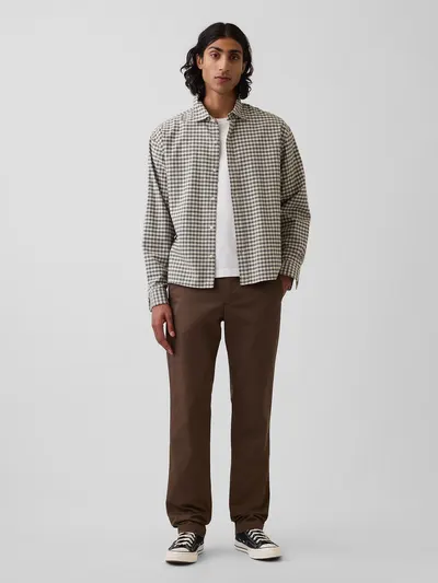 Modern Straight Khakis - Cool brown